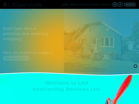 Screenshot of the LAS Contracting Services Ltd homepage, www.lasservices.ca, captured 2026-08-19, shown as the evidence for this review
