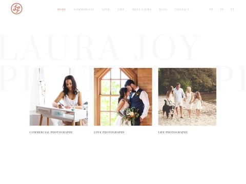 Screenshot of the Laura Joy Photography website