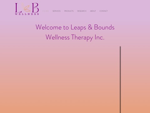 Screenshot of the Leaps and Bounds Wellness homepage, www.leapsandboundswellness.com, captured 2026-08-19, shown as the evidence for this review