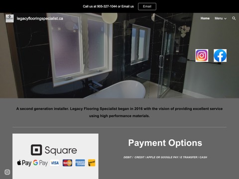 Screenshot of the Legacy Flooring Specialist website