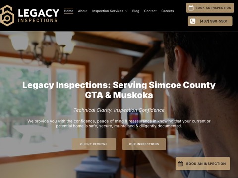 Screenshot of the Legacy Home Inspection website