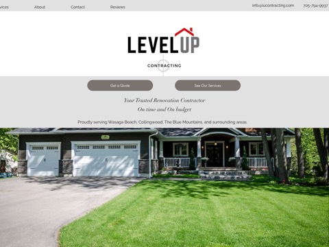 Screenshot of the Level Up Contracting website