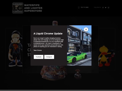 Screenshot of the Liquid Chrome website