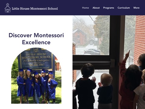 Screenshot of the Little House Montessori School website