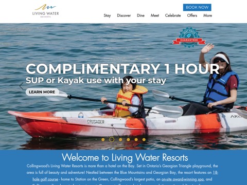 Screenshot of the Living Stone Golf Resort website