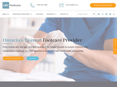 Screenshot of the LMC Healthcare website