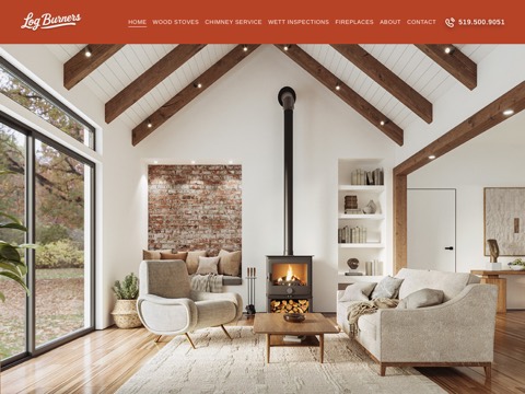 Screenshot of the Log Burners Ltd. website