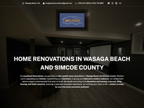 Screenshot of the Long Beach Renovations website