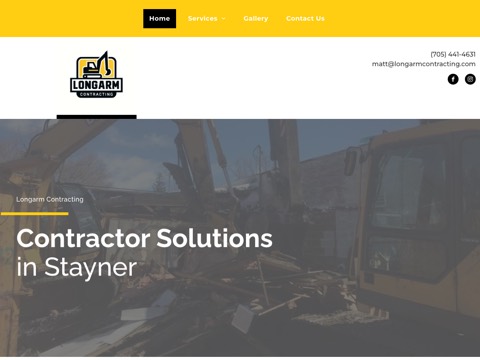 Screenshot of the Longarm Contracting website