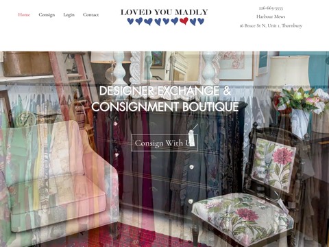 Screenshot of the Loved You Madly website