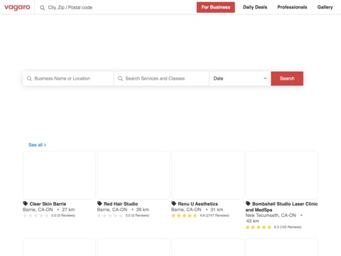 Screenshot of the LuLu Nails & Spa website