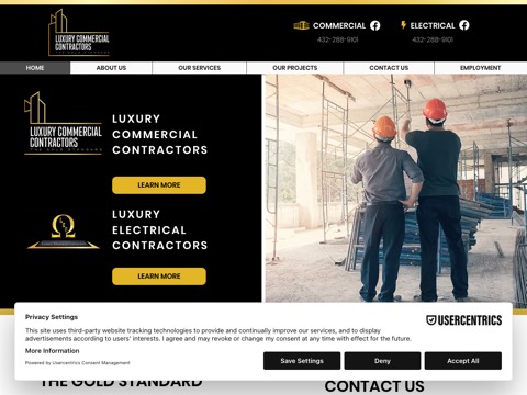 Screenshot of the Luxury Commercial Contractors website