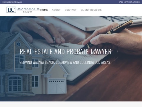 Screenshot of the Lysanne Cholette, Lawyer website