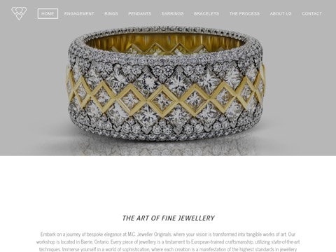 Screenshot of the M.C. Jeweller Originals website