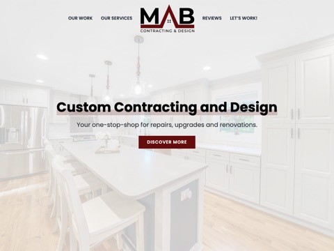 Screenshot of the MAB Contracting and Design website