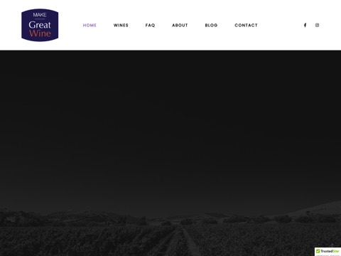 Screenshot of the Make Great Wine homepage at www.makegreatwine.com, captured 2026-08-19, shown as the evidence for the review on this page