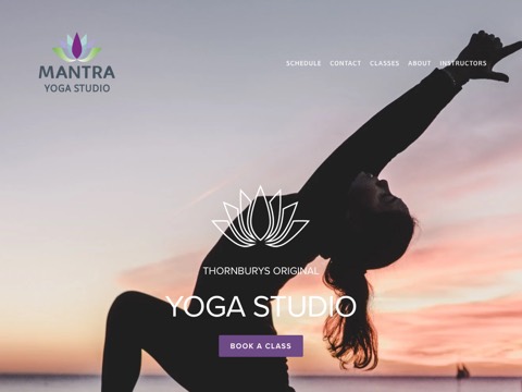 Screenshot of the Mantra Yoga Studio website