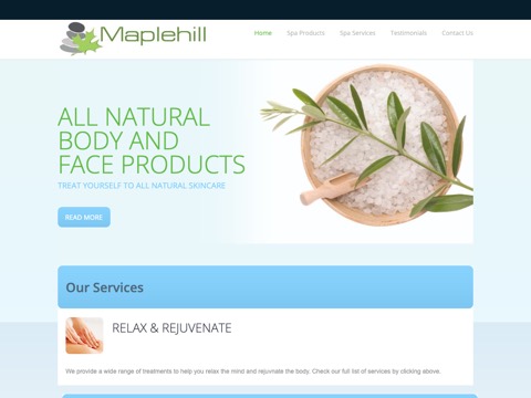 Screenshot of the Maplehill Wellness website