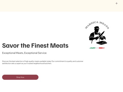 Screenshot of the Marsica Meats website