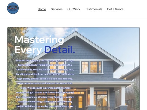 Screenshot of the MASTER-FIX GENERAL CONTRACTING LTD website