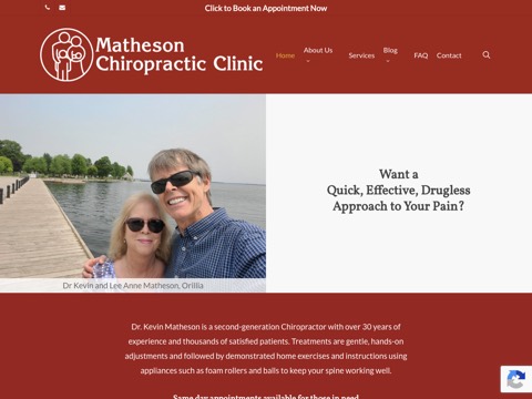 Screenshot of the Matheson Chiropractic website