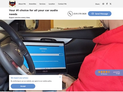 Screenshot of the Matt's Car Audio & Electronics homepage at matt-s-car-audio-electronics.ueniweb.com, captured 2026-08-19, shown as the evidence for the review on this page