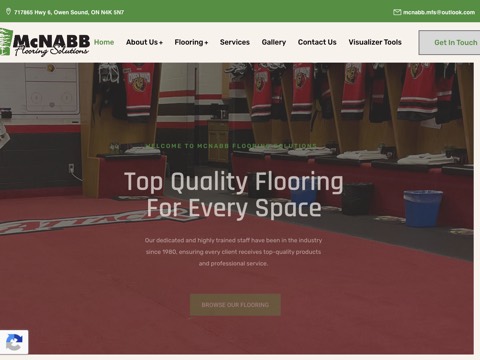 Screenshot of the Mc Nabb Flooring Solutions website
