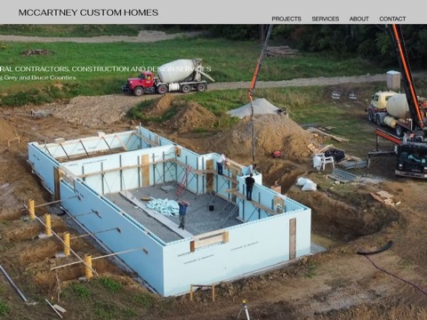 Screenshot of the McCartney Custom Homes website