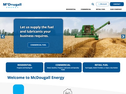 Screenshot of the McDougall Energy - Owen Sound homepage at www.mcdougallenergy.com, captured 2026-08-19, shown as the evidence for the review on this page