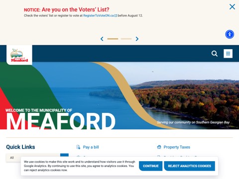 Screenshot of the Meaford Harbour And Marina website