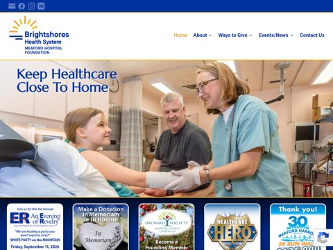 Screenshot of the Meaford Hospital Foundation website
