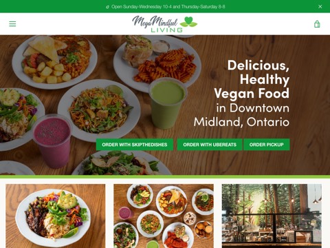 Screenshot of the MegaMindful Restaurant and Cafe website