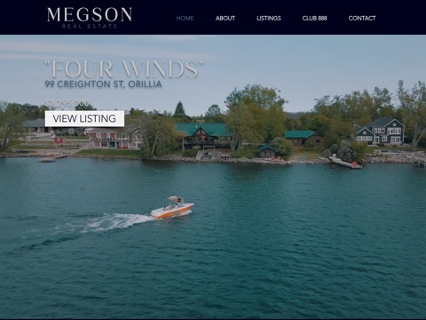 Screenshot of the Megson Real Estate - Real Broker Orillia website