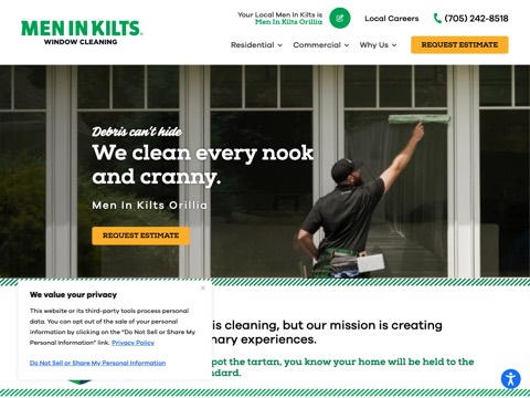 Screenshot of the Men in Kilts Orillia website