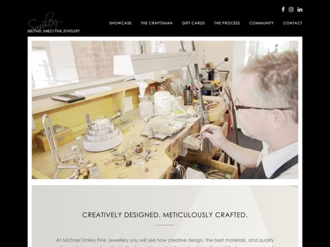 Screenshot of the Michael Smiley Fine Jewellery website