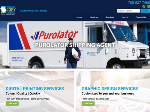 Screenshot of the Midland Copy Shoppe website