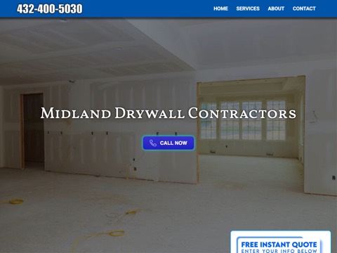 Screenshot of the Midland Drywall Contractors website