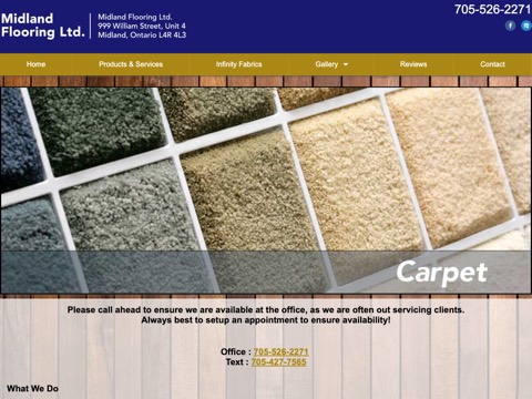 Screenshot of the Midland Flooring Ltd. website