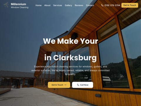 Screenshot of the Millennium Window Cleaning website