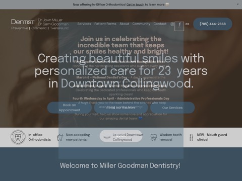 Screenshot of the Miller Goodman Dentistry website