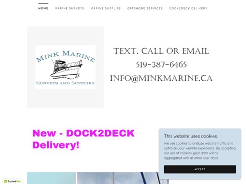 Screenshot of the Mink Marine website