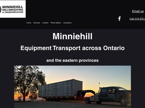 Screenshot of the Minniehill Millwrighting & Transportation website