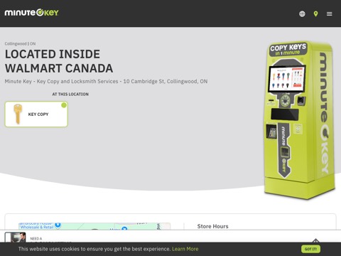 Screenshot of the Minute Key website