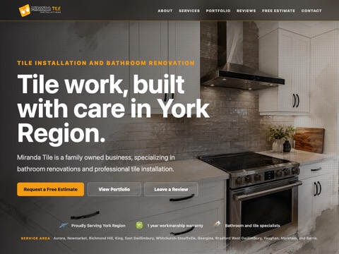Screenshot of the Miranda Tile website