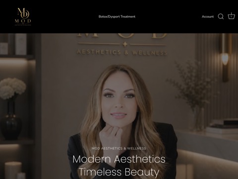 Screenshot of the Mod Aesthetics & Wellness website