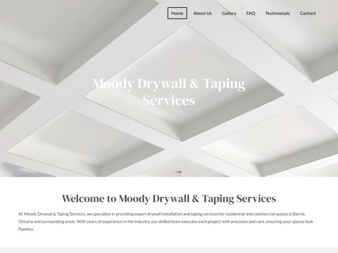Screenshot of the Moody Drywall & Taping website