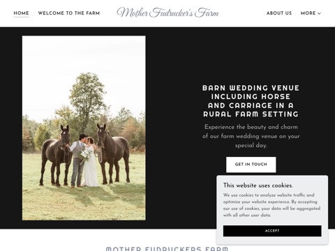 Screenshot of the Mother Fudruckers Farm website