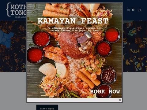 Screenshot of the Mother Tongue Asian Bistro & Cocktail Bar - Blue Mountain website