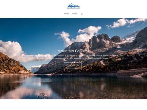 Screenshot of the Mountain Caulking homepage, www.mountaincaulking.ca, captured 2026-08-19, shown as the evidence for this review