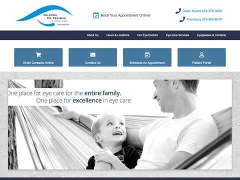 Screenshot of the Mountain View Eye Care website